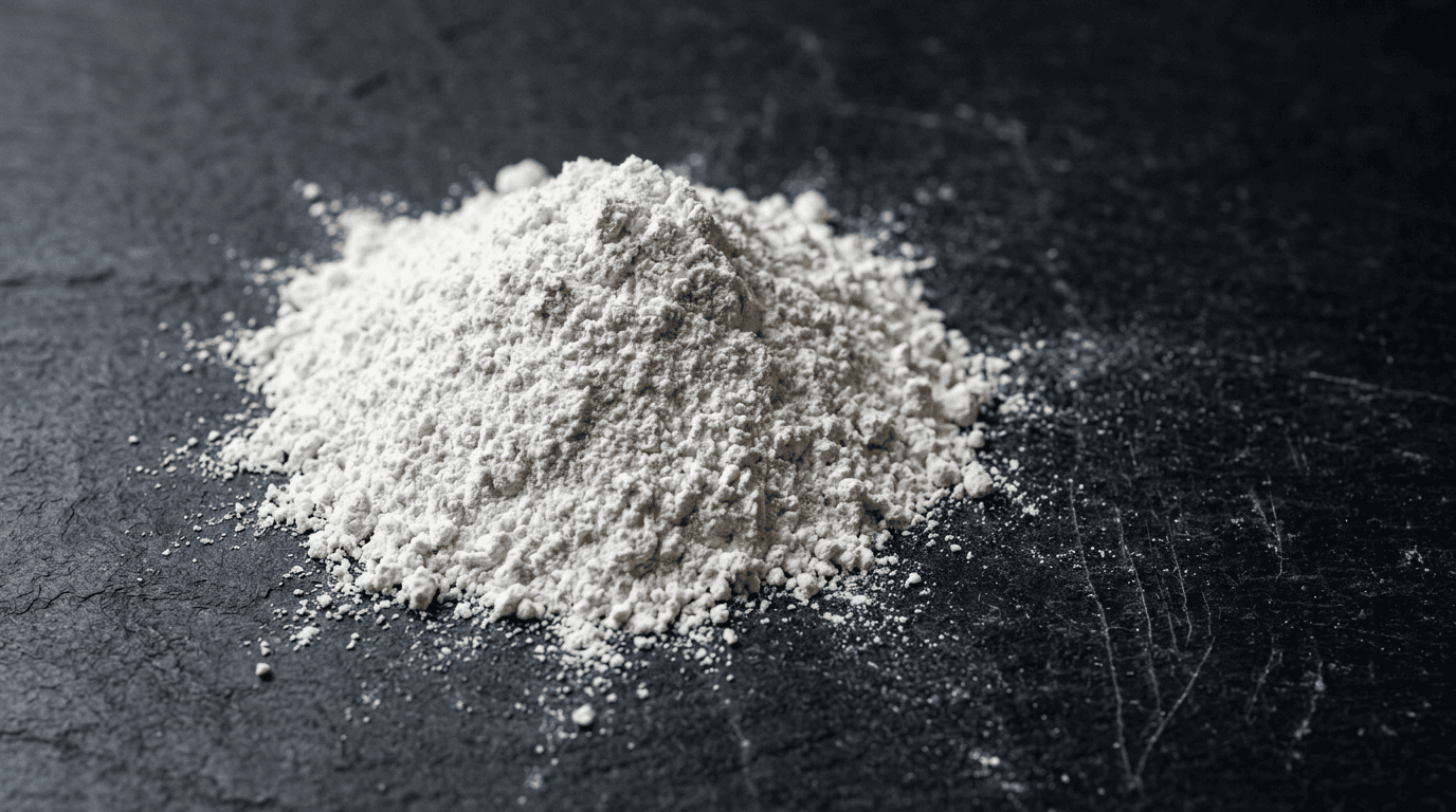 Hydrated lime powder — fine white calcium hydroxide